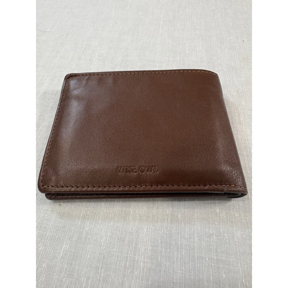 Wise Owl Men’s Brown Leather Pocket Bifold RFID Wallet
